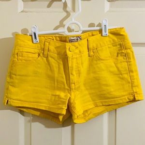 Bright yellow Juniors Jean Shorts